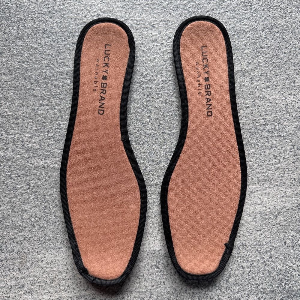 EUC Lucky "Daneric" Black Slip‑On Ballet Flat Square Toe Washable Travel Shoe 7 - Picture 8 of 13